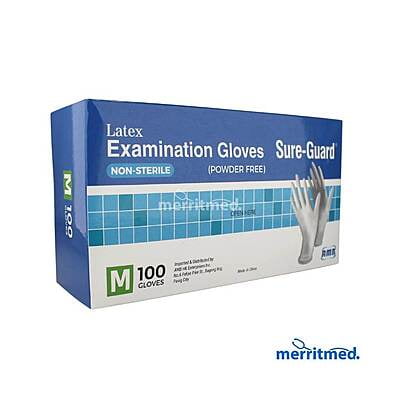 Sure Guard Latex Examination Gloves Medium Merritmed PH